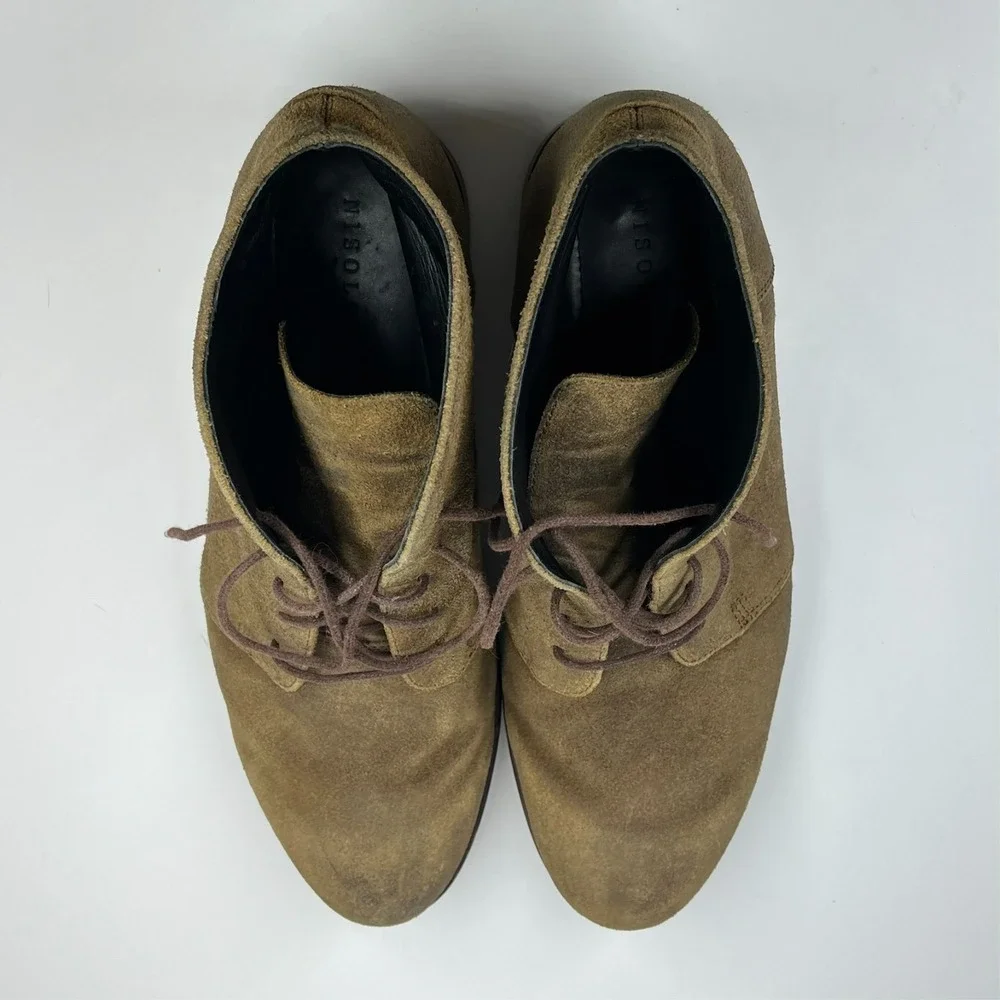 Nisolo Suede Leather Chukka Boots Men's 12 Casual Comfort Lace Up Preppy Tobacco